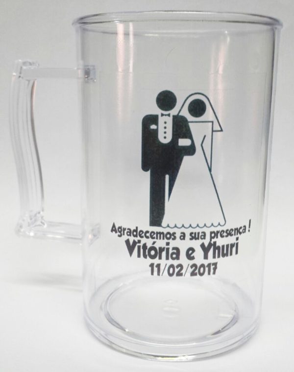 10 Caneca De Chopp Personalizada 300ml Acrílico P/ Padrinhos - Image 5