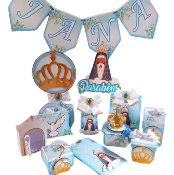 Kit 30 Cxs Personalizadas + Topo Bolo Nossa Senhora Aparecid