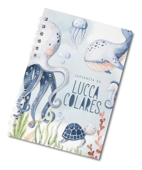 Caderneta De Vacinação Fundo Do Mar Personalizada 15x20