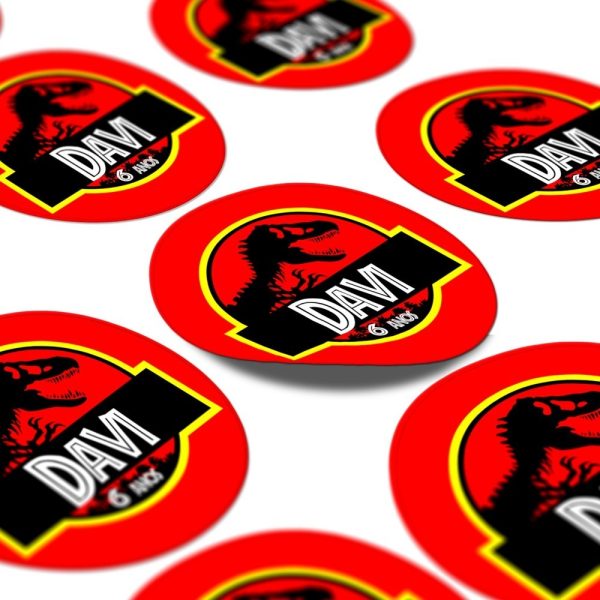 40 Rótulos Adesivos 9x9 Personalizados Dinossauros - Image 6