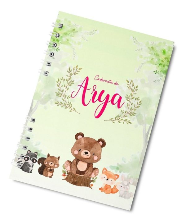 Caderneta De Vacinação Bosque Aquarela Com Nome Capa Dura - Image 2