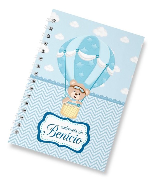 Caderneta De Vacinação Ursinho Baloeiro Personalizada Wire-o