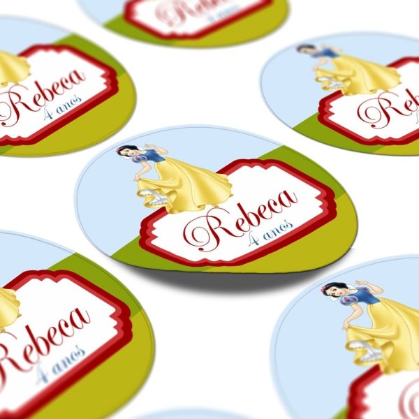 100 Rótulos Adesivos Personalizados Branca De Neve 5x5 - Image 5