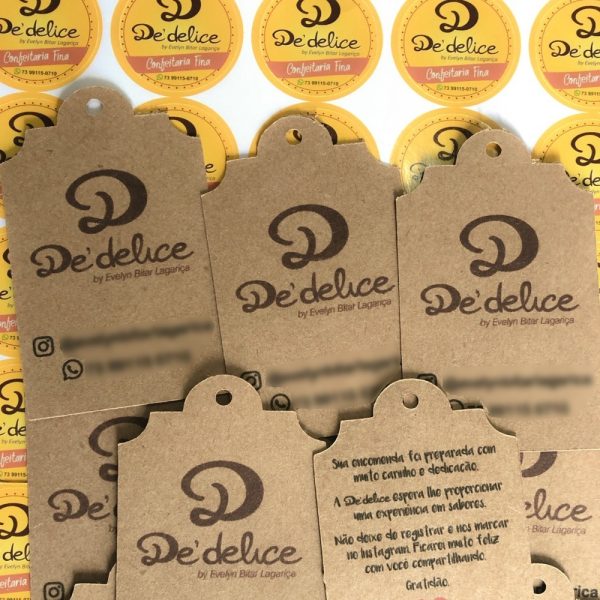 100 Tags Papel Kraft 5x8 Cm + 100 Adesivos 3x3 Cm - Image 4