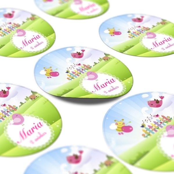 60 Adesivos Personalizado Jardim Encantado Lembrancinha 5x5 - Image 6