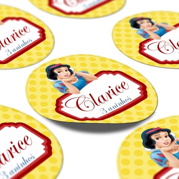 100 Rótulos Adesivos Personalizados Branca De Neve 5x5 - Image 4