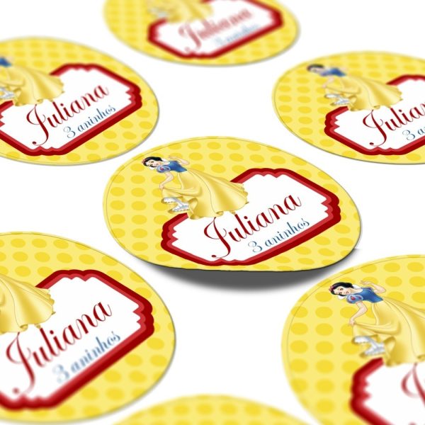100 Rótulos Adesivos Personalizados Branca De Neve 5x5 - Image 3