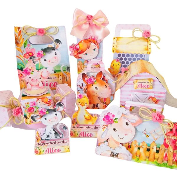 Kit Personalizados Festa Fazendinha 37 - 30 Cxs + Topo Bolo