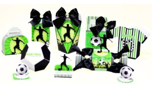 Kit 30 Cxs Personalizadas + Topo Bolo Festa Futebol 6