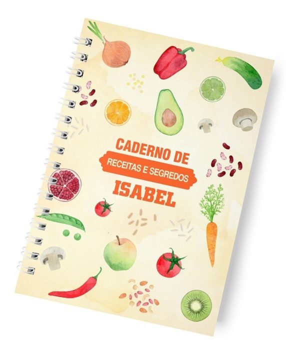Caderno De Receitas Personalizado Capa Dura