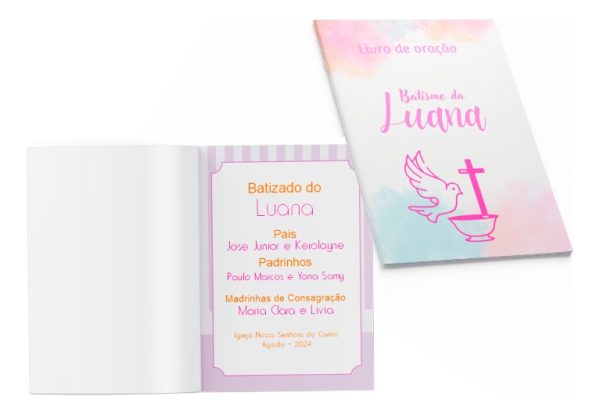 10 Livrinhos De Oração Lembrancinha Batizado Menina - Image 3