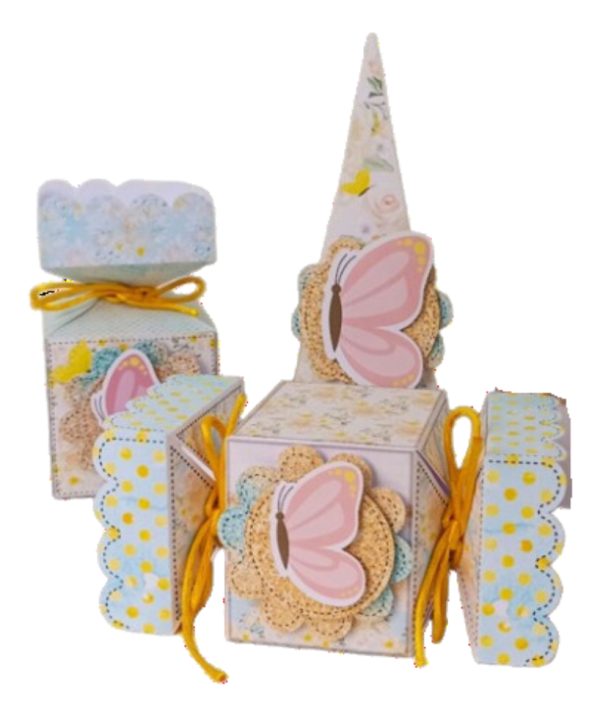 Kit 30 Cxs Personalizadas + Topo - Borboleta Rosa - Image 3