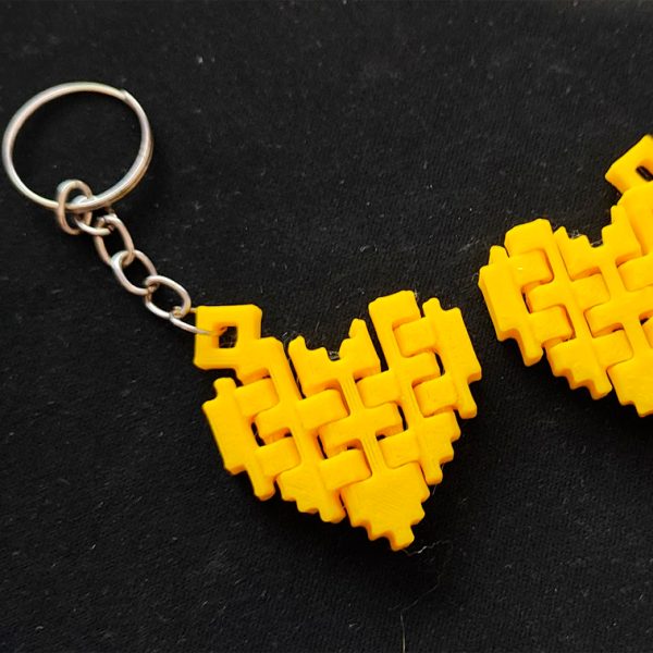 5 Chaveiro Coração - Pixelado - Articulado - Impressão 3d - Image 3