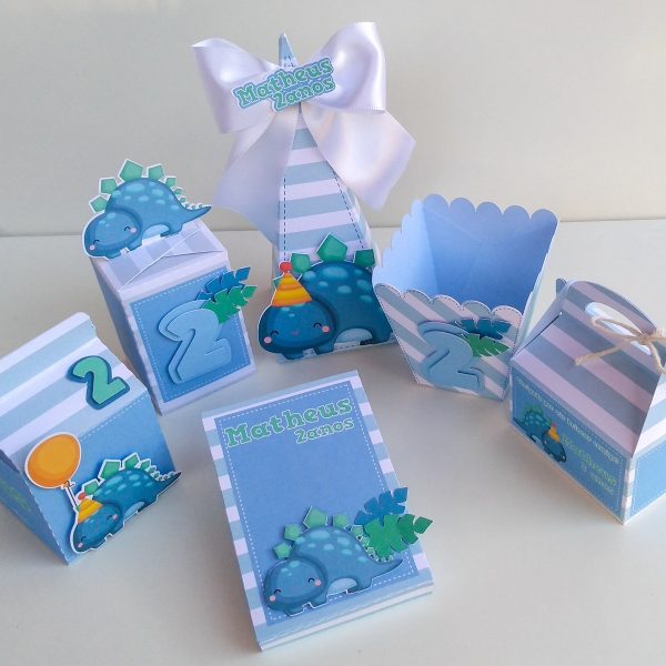 Kit 30 Caixas Personalizadas + Topo Bolo Festa Dinossauro 60 - Image 2