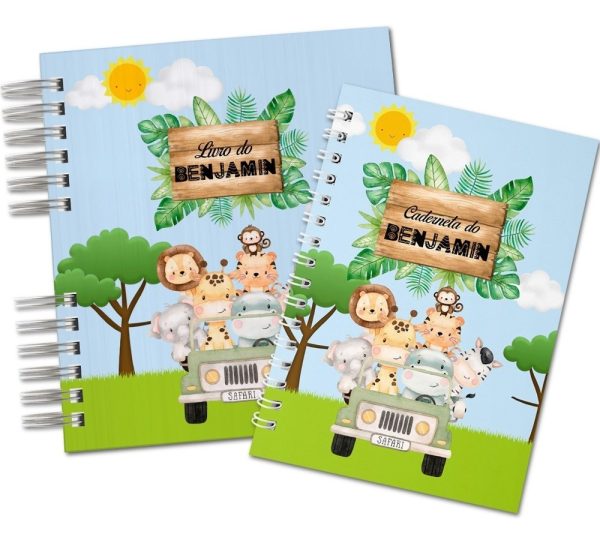 Caderneta De Vacinação E Livro Do Bebê Safari Capa Dura