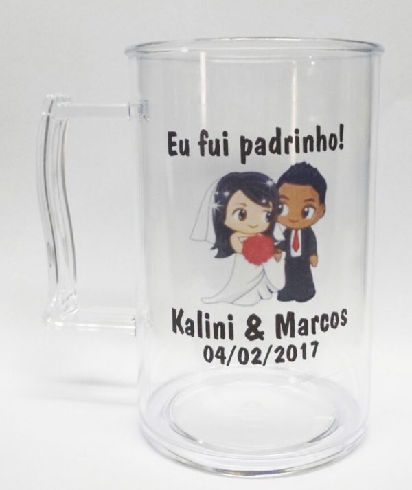 10 Caneca De Chopp Personalizada 300ml Acrílico P/ Padrinhos - Image 4