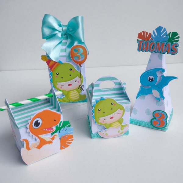 Kit 30 Caixas Personalizadas + Topo Bolo Festa Dinossauro 58 - Image 2