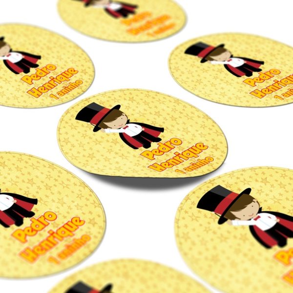 60 Adesivos Latinhas Personalizado Circo Lembrancinha 5x5 - Image 3