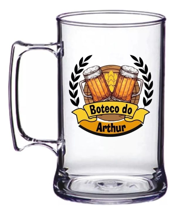25 Canecas De Chopp Acrílico De 450ml Personalizadas!
