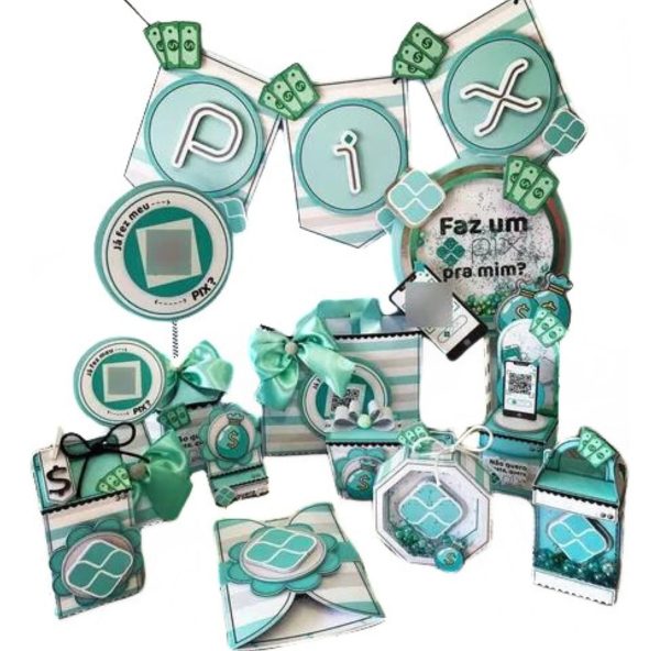 Kit 30 Cxs Personalizadas + Topo Bolo Festa Pix