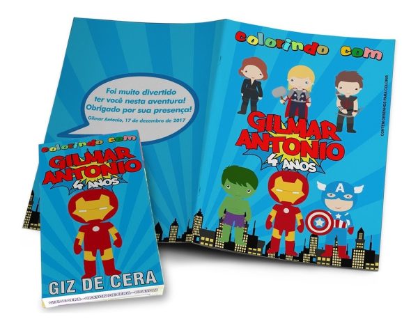 25 Kits 15x20 Revistinha Colorir Com Giz Personalizados - Image 2