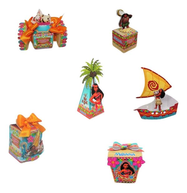Kit Personalizados Festa Moana Jovem 21 - 30 Cxs + Topo Bolo