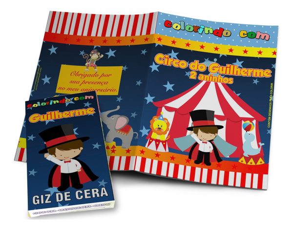 45 Kits Colorir Revistinha Personalizada + Giz Circo Tam G - Image 2