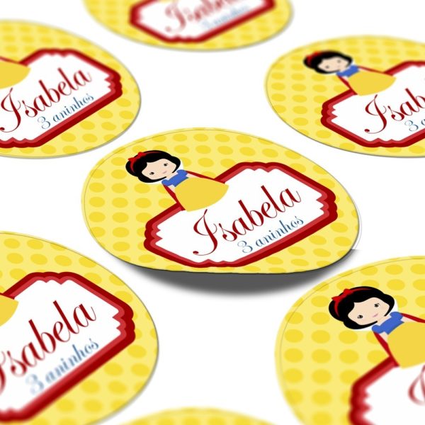100 Rótulos Adesivos Personalizados Branca De Neve 5x5