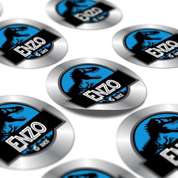 40 Rótulos Adesivos 9x9 Personalizados Dinossauros - Image 4