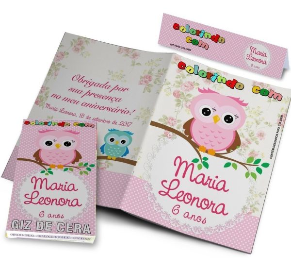 45 Kits Colorir Revistinhas + Giz De Cera Personalizados - Image 4