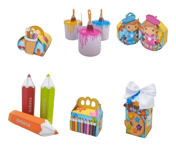 Kit Personalizados Festa Pintando O 7 - 30 Cxs + Topo Bolo