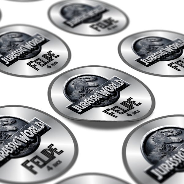 40 Rótulos Adesivos 9x9 Personalizados Dinossauros - Image 2