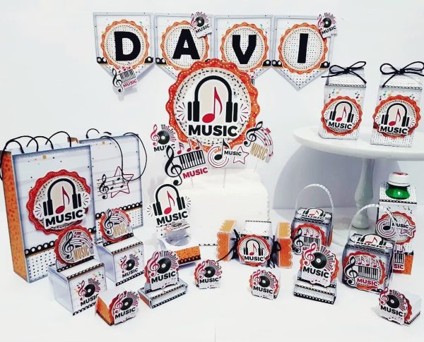 Kit 30 Cxs Personalizadas + Topo Bolo Festa Música 3 - Image 2