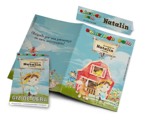 60 Kits Colorir Revistinhas E Giz De Cera Personalizados - Image 2