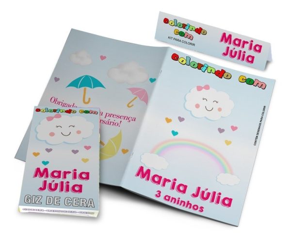 45 Kits Colorir Revistinhas + Giz De Cera Personalizados - Image 7