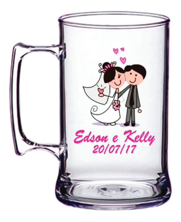 10 Lembrancinha Caneca Personalizada De Chopp 300ml Acrílico