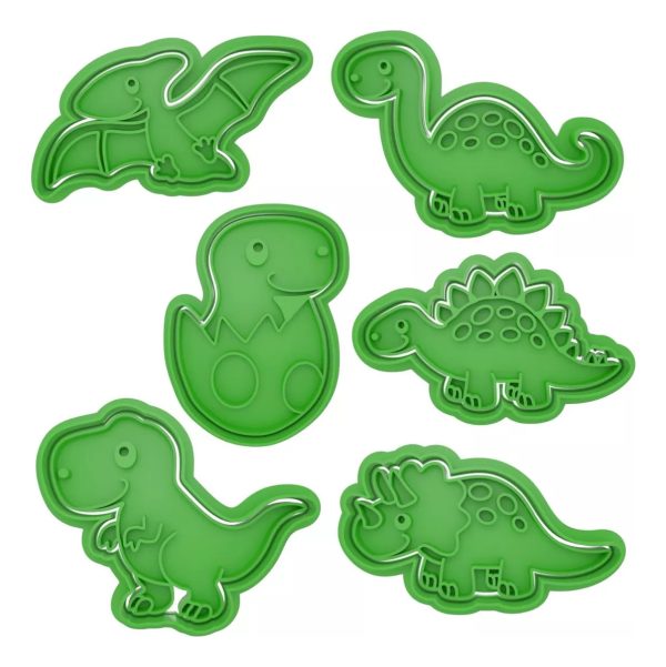 Kit 6 Cortador Marcador Dinossauro Floresta Cookie Americana - Image 3