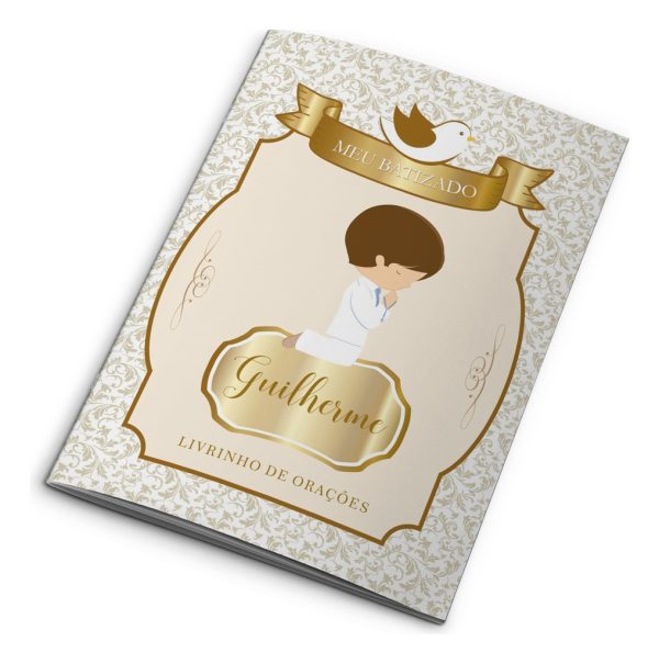 10 Livrinhos De Oração Lembrancinha Batizado Dourado