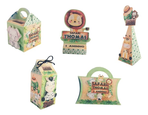 Kit Personalizados Festa Safari 48 - 30 Cxs + Topo Bolo