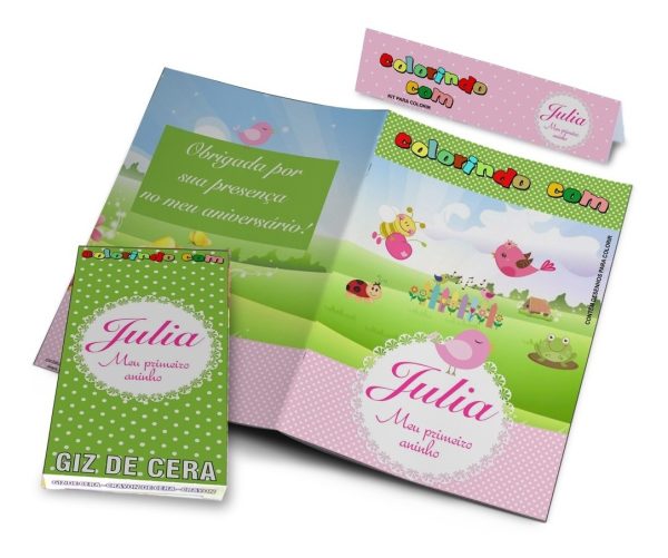 50 Kits Colorir Jardim Encantado Revistinha E Giz De Cera - Image 2