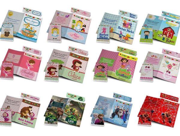 65 Kits Colorir Revistinhas + Giz De Cera Personalizados - Image 9