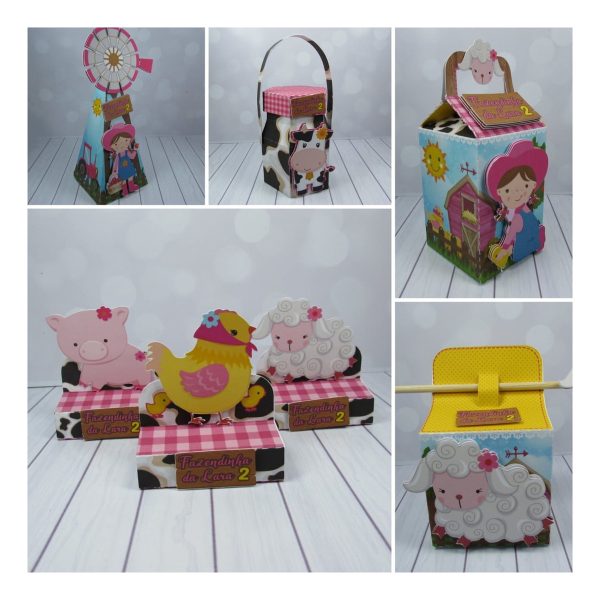 Kit 30 Caixas Personalizadas + Topo Bolo Festa Fazendinha 57 - Image 2
