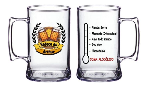 20 Canecas Frente/verso Chopp Acrílico 450ml Personalizada!