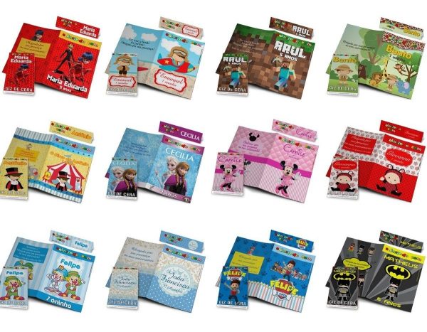 65 Kits Colorir Revistinhas + Giz De Cera Personalizados - Image 8