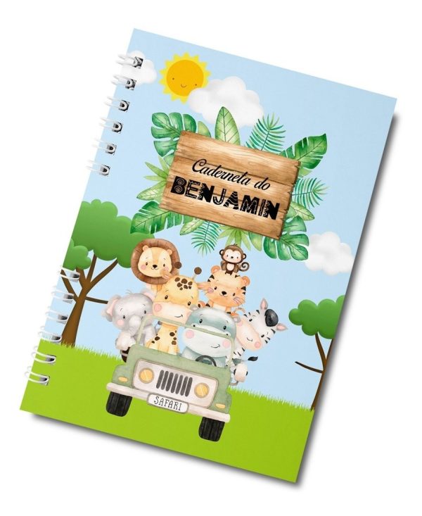 Caderneta De Vacinação Safari Personalizada Capa Dura Wire-o