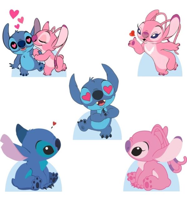 Displays De Mesa Lilo Stitch E Angel - 5 Peças
