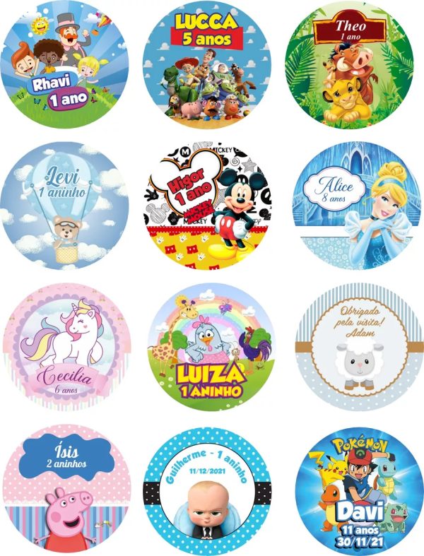 50 Adesivos Personalizados 8x8 Cm Redondos