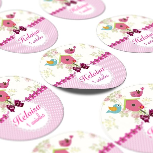 60 Adesivos Personalizado Jardim Encantado Lembrancinha 5x5 - Image 2