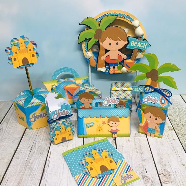 Kit 30 Cxs Personalizadas + Topo Bolo Festa Praia 5 - Image 2