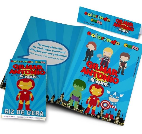 50 Kits Colorir Revistinhas + Giz De Cera Personalizados - Image 5